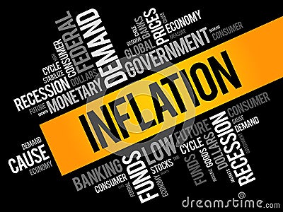 Inflation word cloud collage Stock Photo