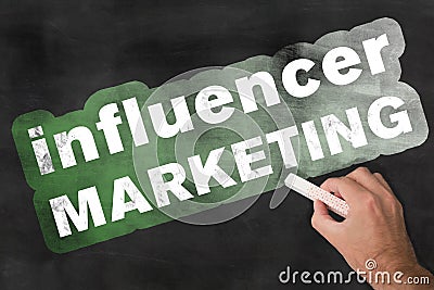 Influencer marketing blackboard Stock Photo