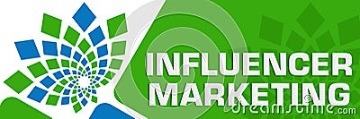 Influencer Marketing Green Blue Circular Rounded Squares Blue Stock Photo