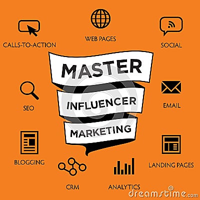 Influencer Marketing Icon Set Vector Illustration