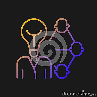 Influencing and leadership gradient vector icon for dark theme Vector Illustration