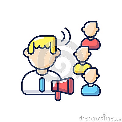 Influencing skills RGB color icon Vector Illustration