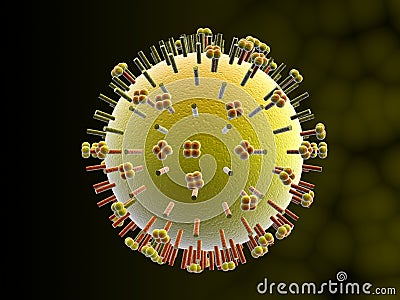 Influenza virus Cartoon Illustration