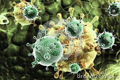 Influenza virus Cartoon Illustration