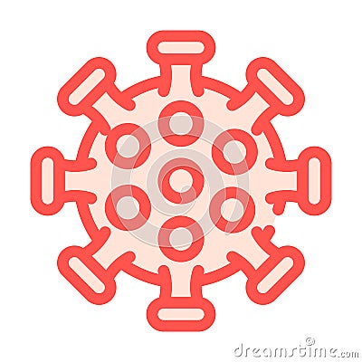 Influenza virus color icon vector isolated illustration Vector Illustration