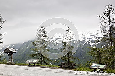 Info along Grossglockner High Alpine Road, Austria Stock Photo