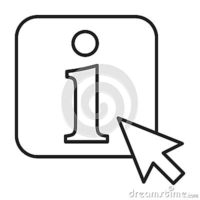 Info button. Cursor pointing at infromation symbol Vector Illustration