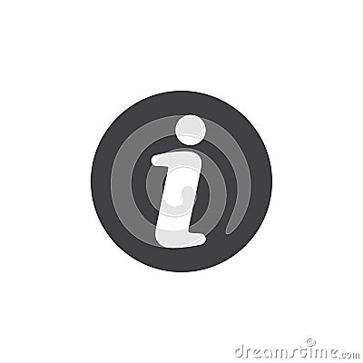 Info flat icon. Round simple button, circular vector sign. Vector Illustration