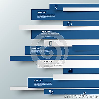 Info graphic blue striped modern template Vector Illustration