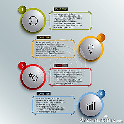 Info graphic colored round element work template Vector Illustration