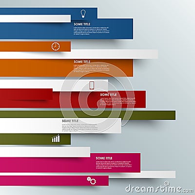 Info graphic colored striped modern template Vector Illustration