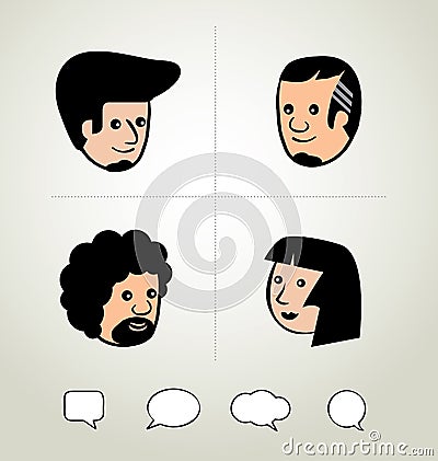 Info graphic design, businessman, Speech Bubbles Icon, head Vector Illustration