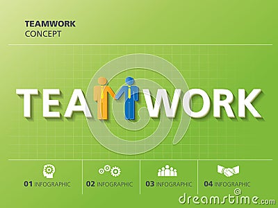 Info graphic design, teamwork Vector Illustration