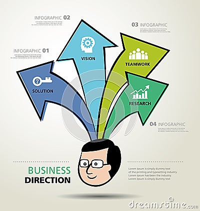 Info graphic design, ways, business direction Vector Illustration