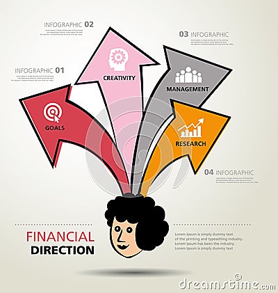 Info graphic design, ways, business direction Vector Illustration