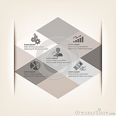 Info graphic template brown color light Vector Illustration