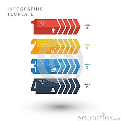 Info graphic template in flat colors on white background. Vector Illustration