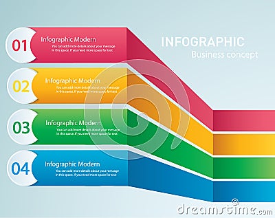 Info graphic Vector template with 4 options. Can be used for web, diagram, graph, presentation, chart, report, step by step Vector Illustration