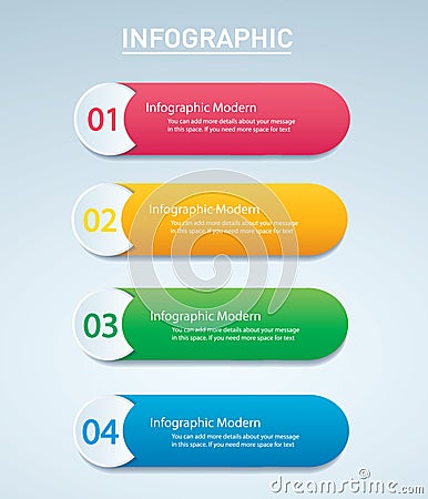Info graphic Vector template with 4 options. Vector Illustration
