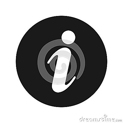 Info icon flat black round button vector illustration Vector Illustration