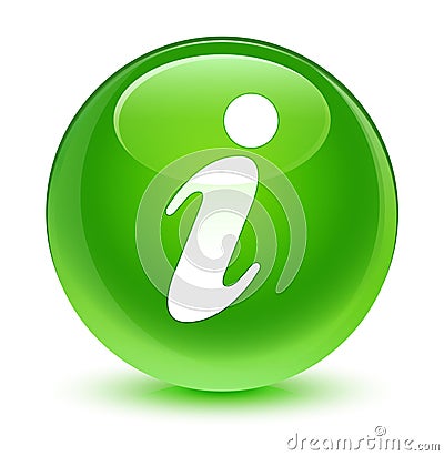 Info icon glassy green round button Cartoon Illustration