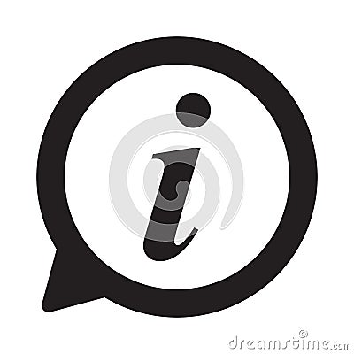 Info icon, Information sign icon. Info speech bubble symbol. i letter vector. Vector Illustration