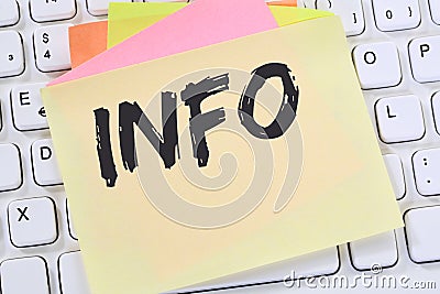 Info information message news announcement announce business con Stock Photo