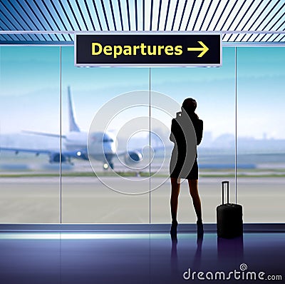 Info signage in airport Stock Photo