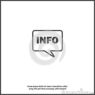 Info vector icon in the cloud. Info illlustration on white isolated background. Layers grouped for easy editing illustration. For Vector Illustration