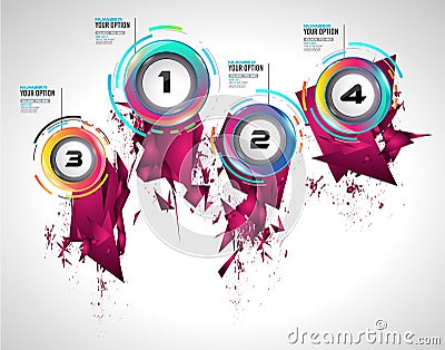 Infograph template with multiple choices and a lot of infographic design elements Vector Illustration