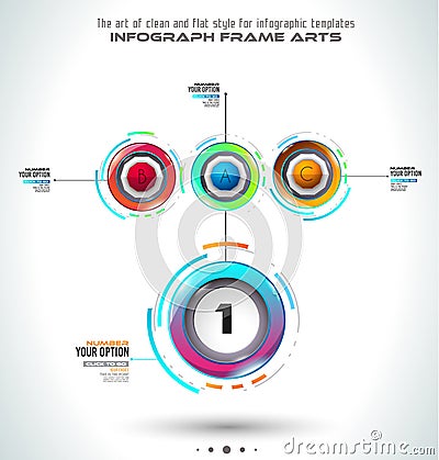 Infograph template with multiple choices and a lot of infographic design elements Vector Illustration