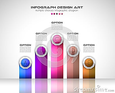 Infograph template with multiple choices and a lot of infographic design elements Vector Illustration