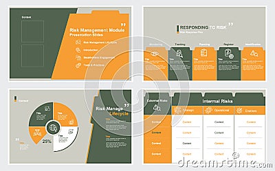 Risk Management Module Presentation Slide Design Templates on a white background. Vector infographics. stock illustration Website Vector Illustration
