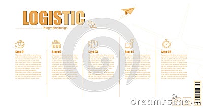 Delivery and Logistics Vector Concept and Infographic Design Elements in Linear Style stock illustration Distribution Warehouse, F Vector Illustration