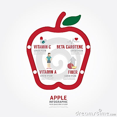 Infographic apple health concept template design . Vector Illustration