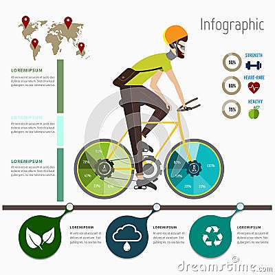 Infographic bicycle concept Vector Illustration