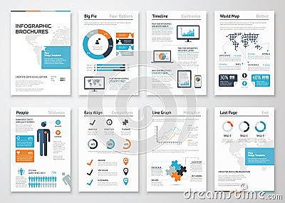 Infographic brochure elements for business data visualization Vector Illustration