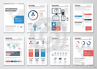 Infographic brochure vector elements collection for business Vector Illustration