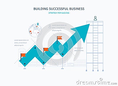 Infographic business arrow shape template design Vector Illustration