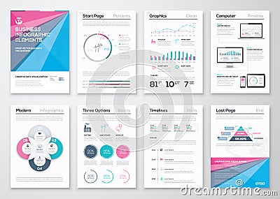 Infographic business brochure templates for data visualization Vector Illustration