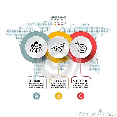 Business circle labels shape infographic groups bar Vector Illustration