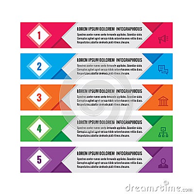 Infographic business concept - colored horizontal vector banners. Infographic template. Infographics design elements Vector Illustration