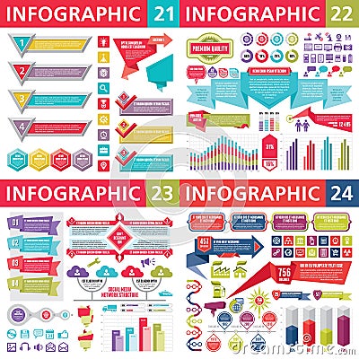 Infographic business design elements - vector illustration. Infograph template collection. Creative graphic set Vector Illustration