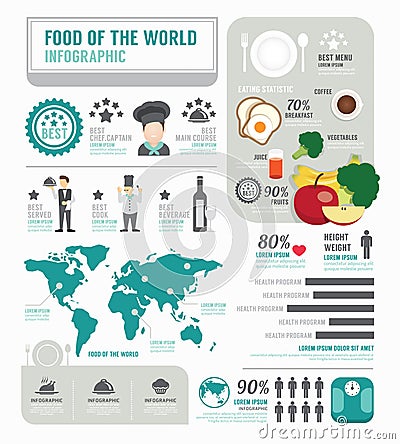 Infographic business of foods template design . concept vector Vector Illustration