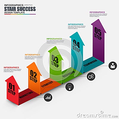 Infographic business isometric arrow vector design template Vector Illustration