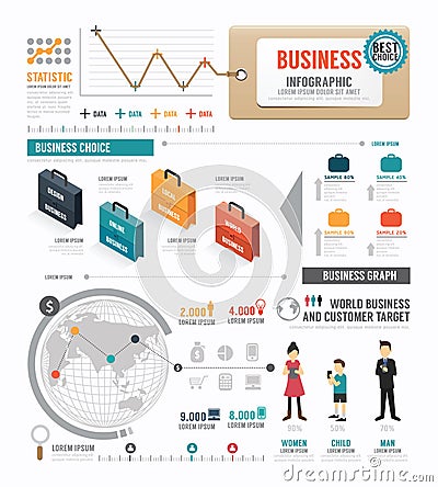 Infographic Business world template design . concept vector. Vector Illustration