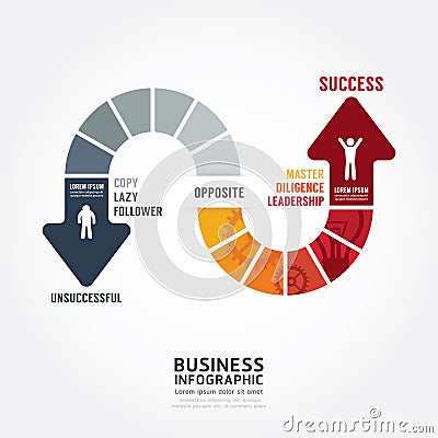 Infographic bussiness. route to success concept template design Vector Illustration