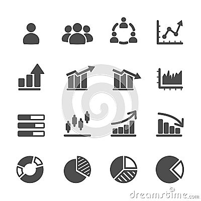 Infographic and chart icon set, vector eps10 Vector Illustration