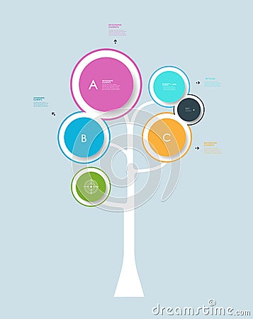 Infographic circle label design with abstract tree growth tree concept Vector Illustration