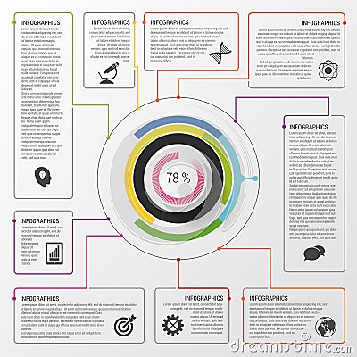 Infographic circle. Modern design template. Business concept. Vector illustration Vector Illustration